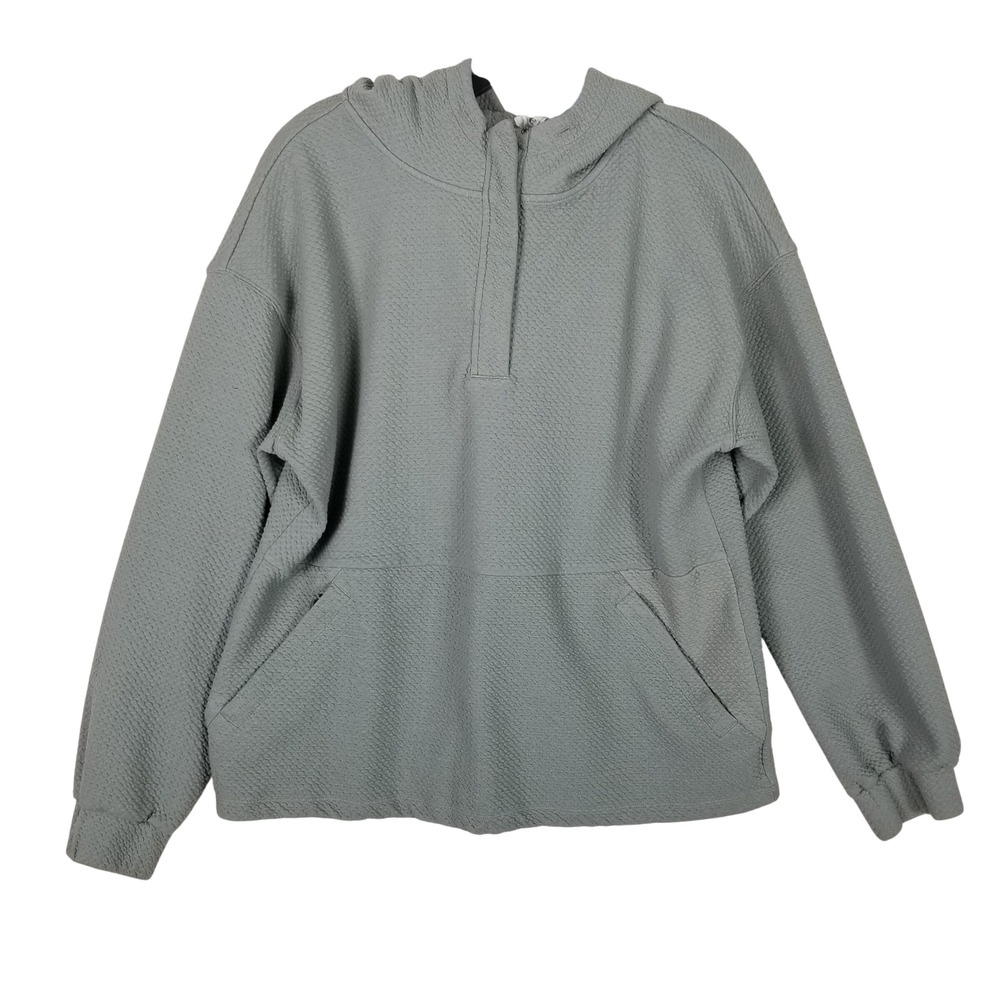 7 Diamonds Restoration Hoodie Men S Sage Green Quilted Waffle 1/4 Zip Pullover